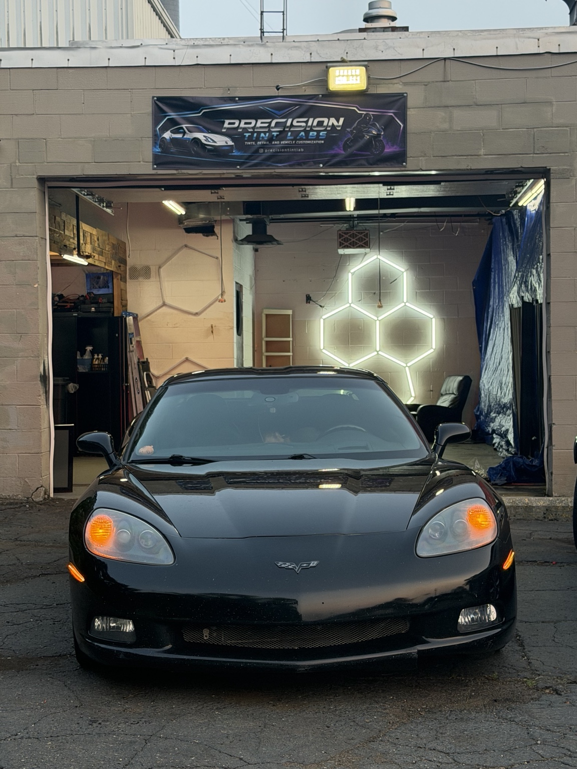 Corvette C6 ceramic tint package at Precision Tint Labs