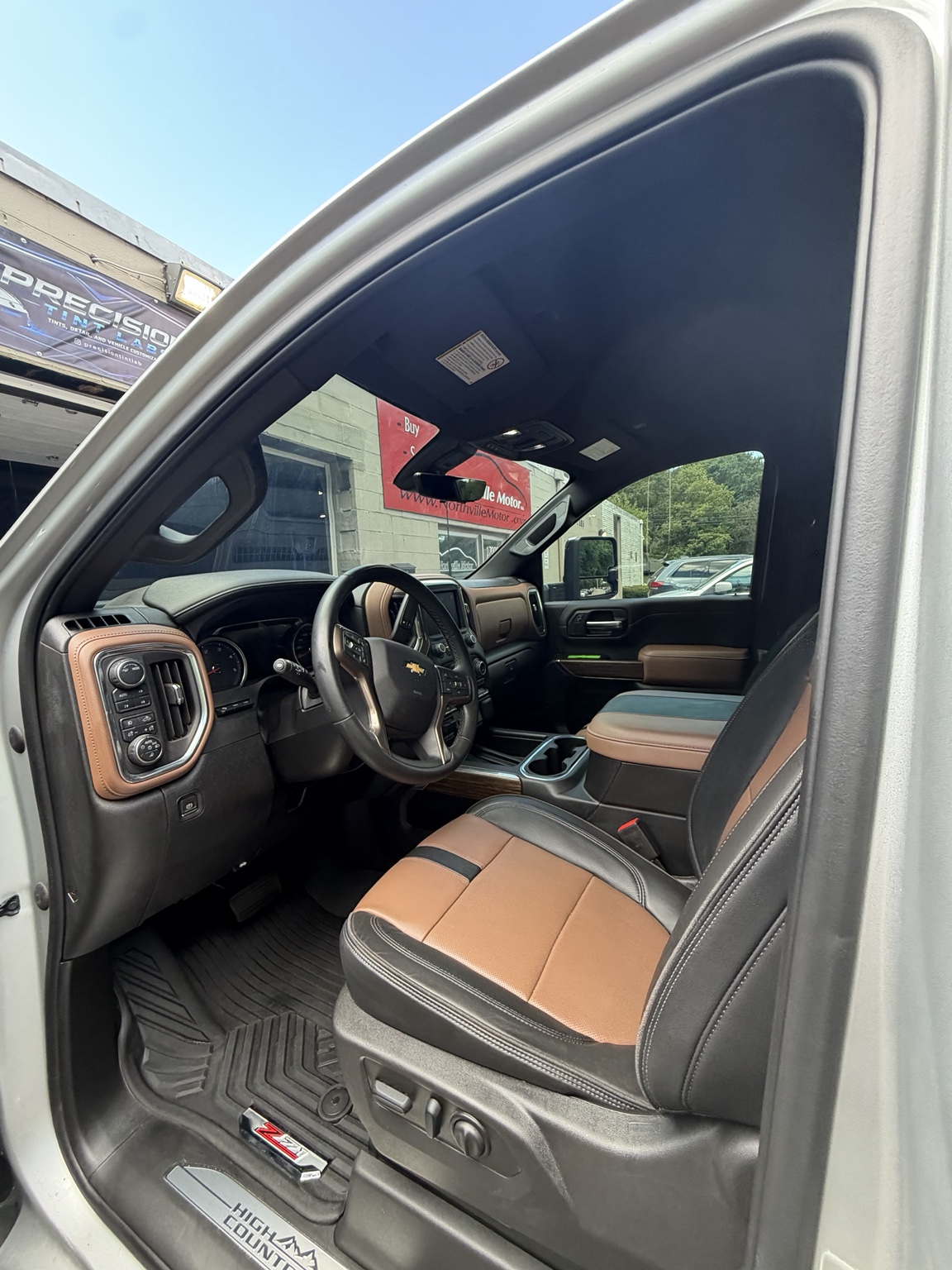Silverado 3500 HD interior after a complete detail at Precision Tint Labs